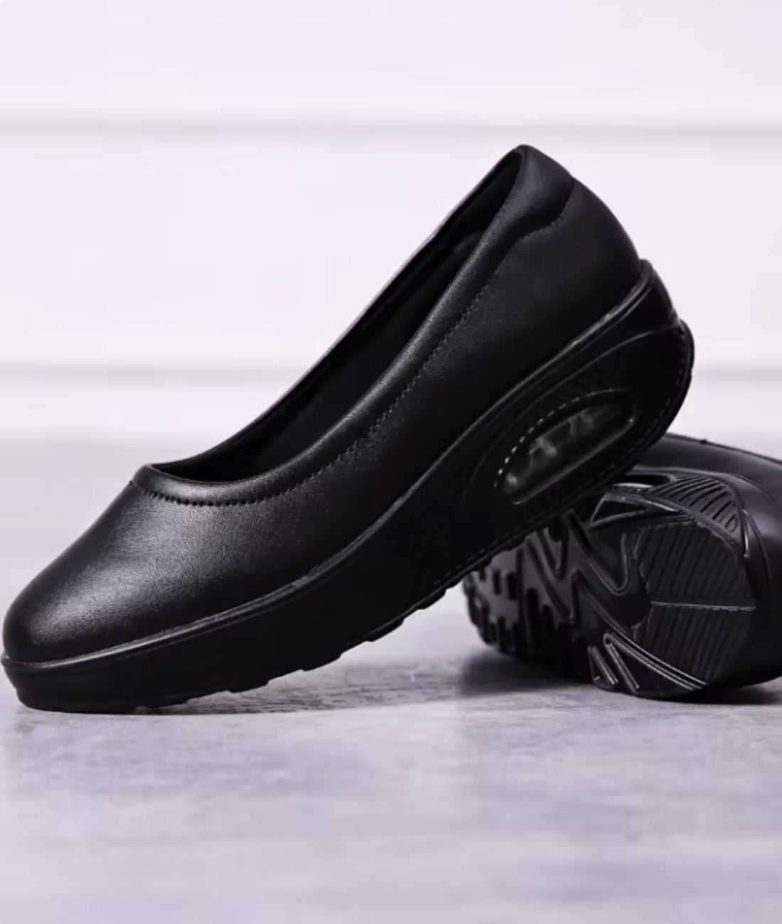 Women’s Slip On Patent Leather Loafers Deep Black
