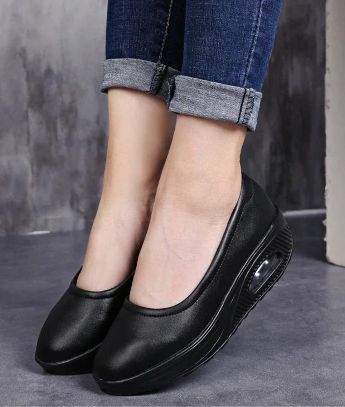 Women’s Slip On Patent Leather Loafers Deep Black