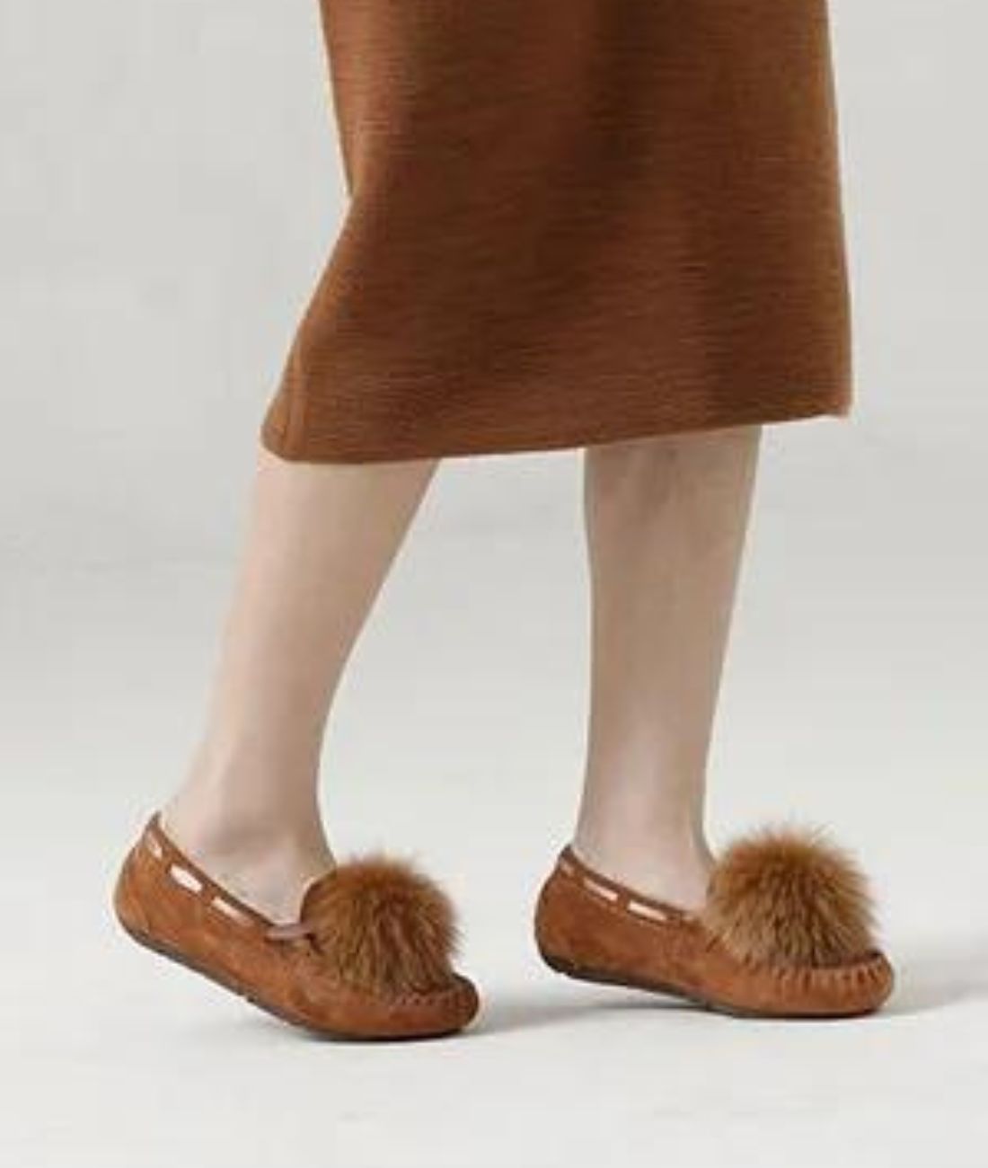 Women’s Tassel Suede Loafers Coffee Brown