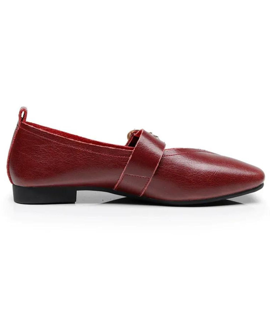 Women’s Slip On Patent Leather Loafers Burgundy