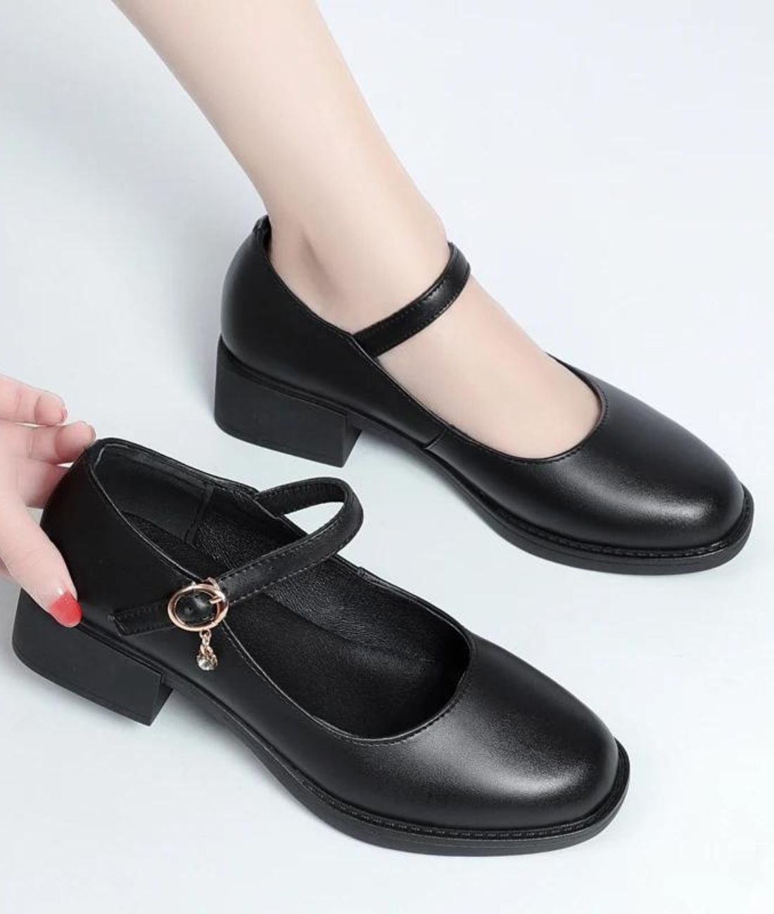 Women’s Low Heel Suede Loafers Deep Black