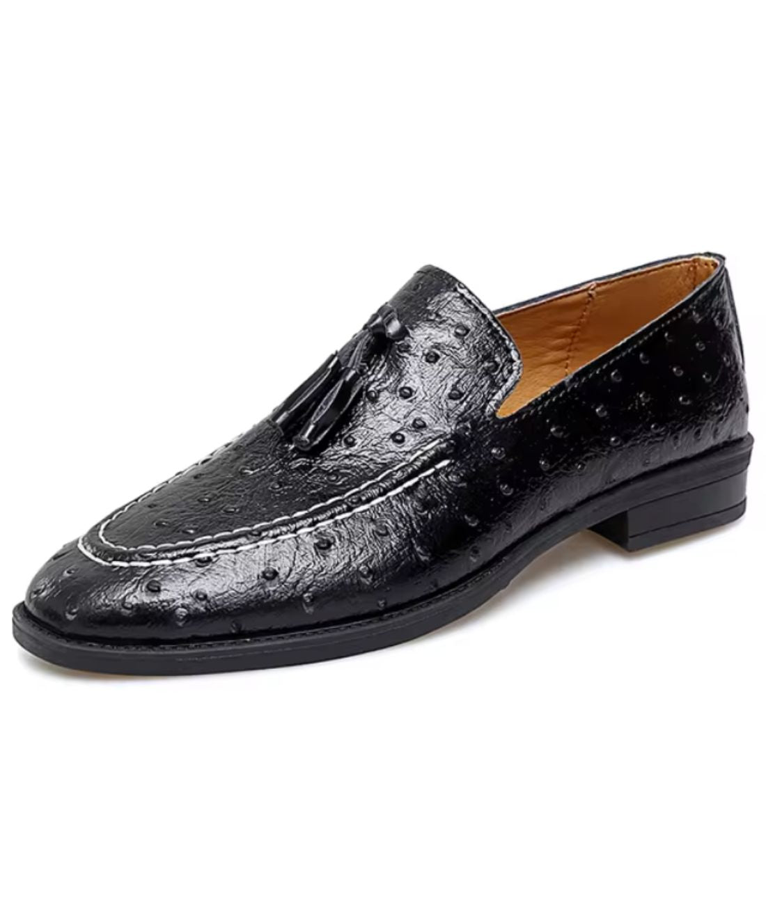 Men’s Slip On Patent Leather Loafers Deep Black