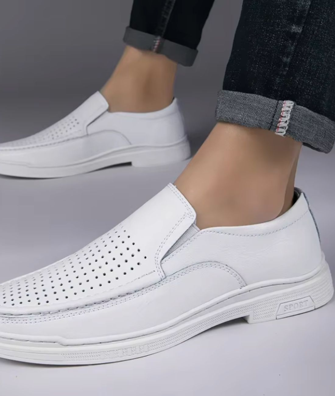 Women’s Slip On Patent Leather Loafers Off White