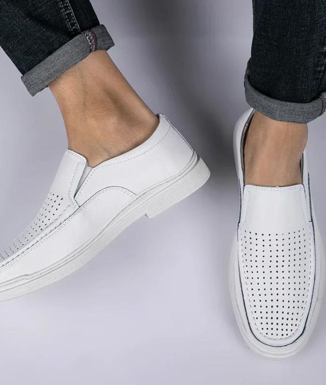 Women’s Slip On Patent Leather Loafers Off White