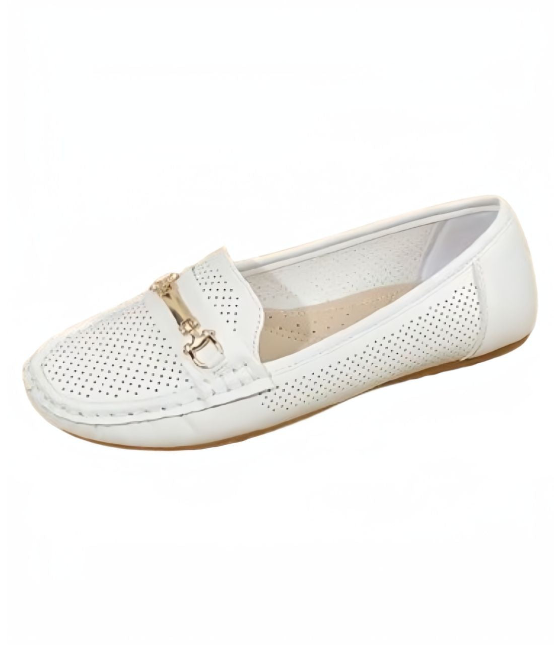 Women’s Horsebit Patent Leather Loafers Off White