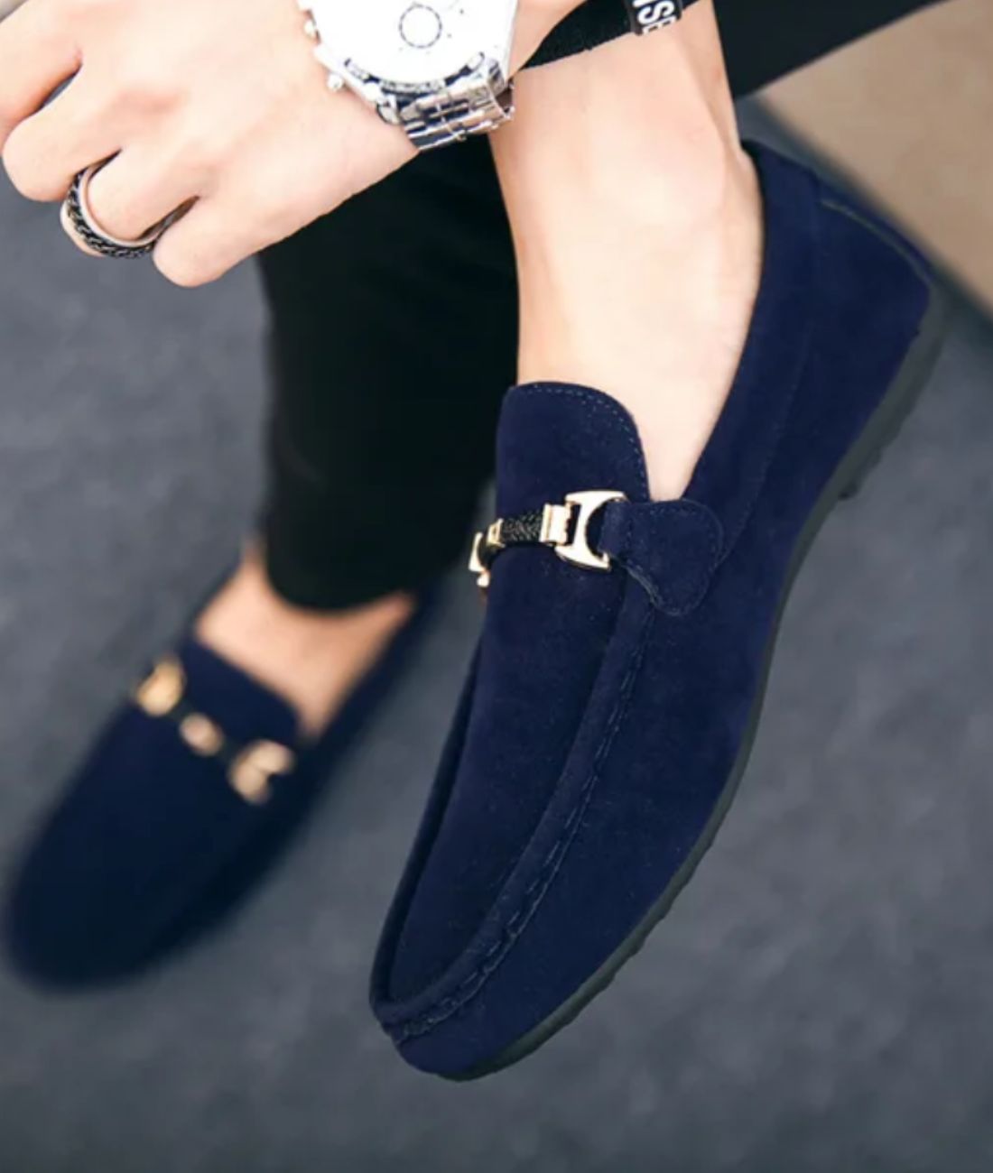 Women’s Chunky Suede Loafers Navy