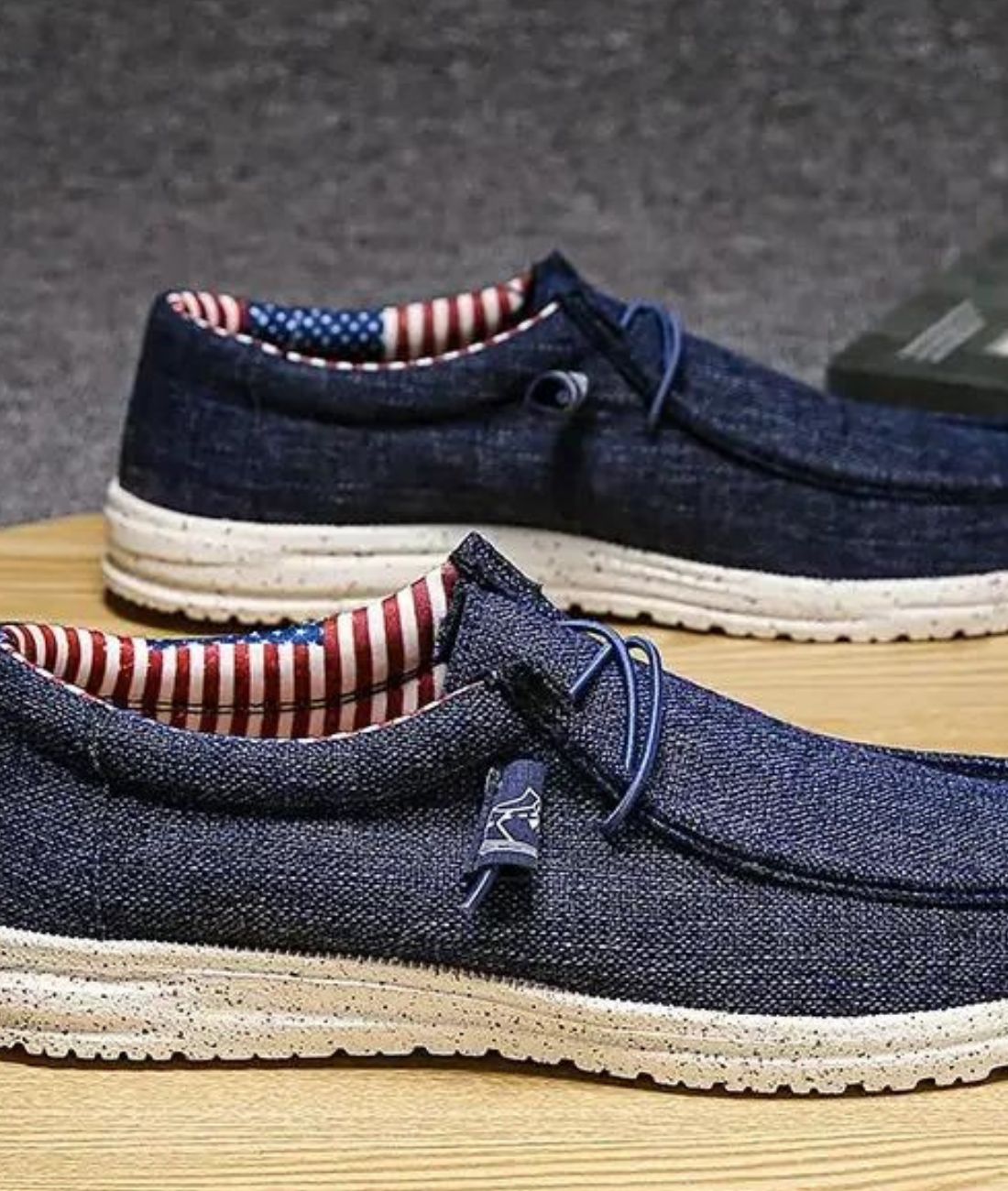 Men’s Lace Up Patent Leather Loafers Navy