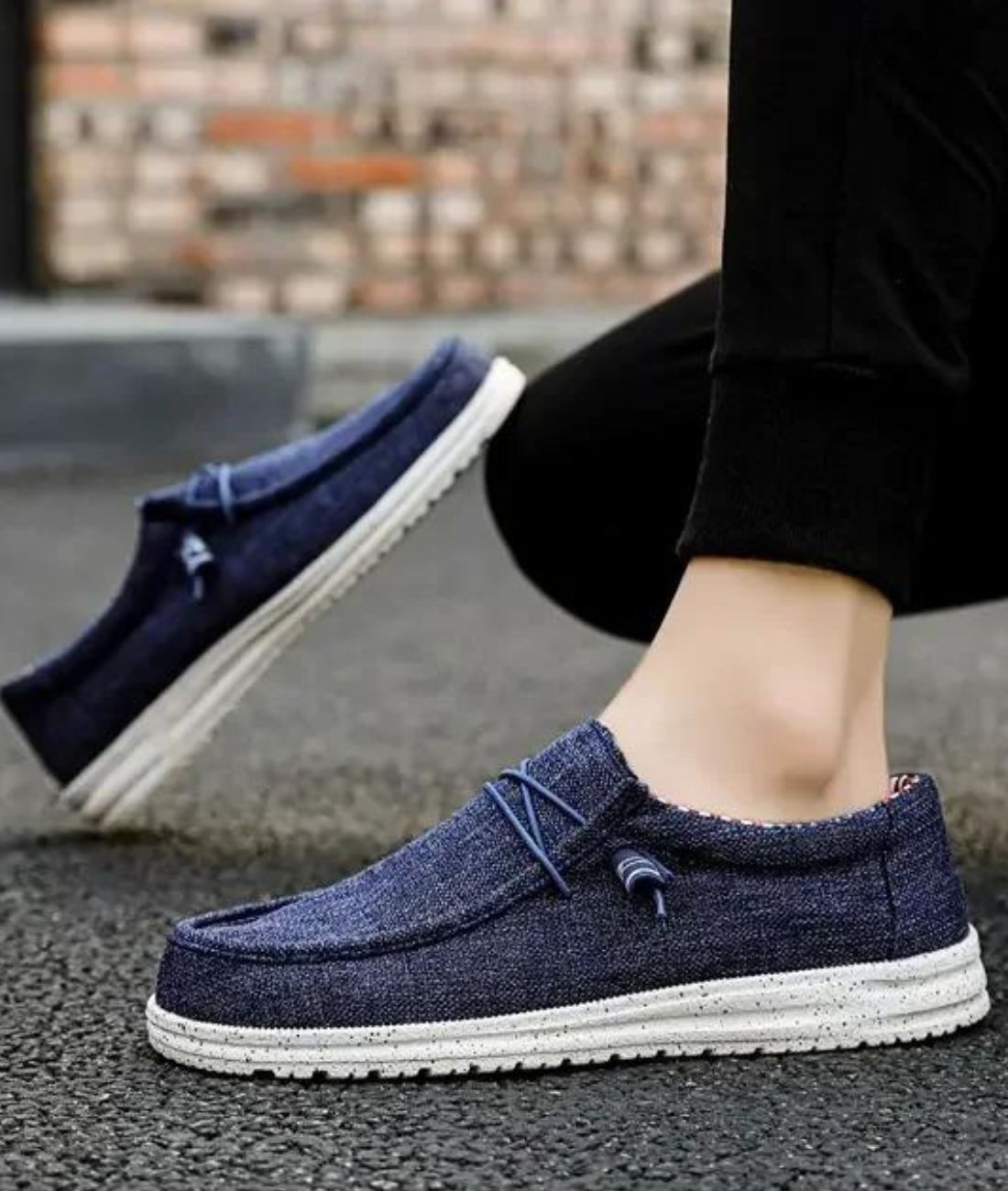 Men’s Lace Up Patent Leather Loafers Navy