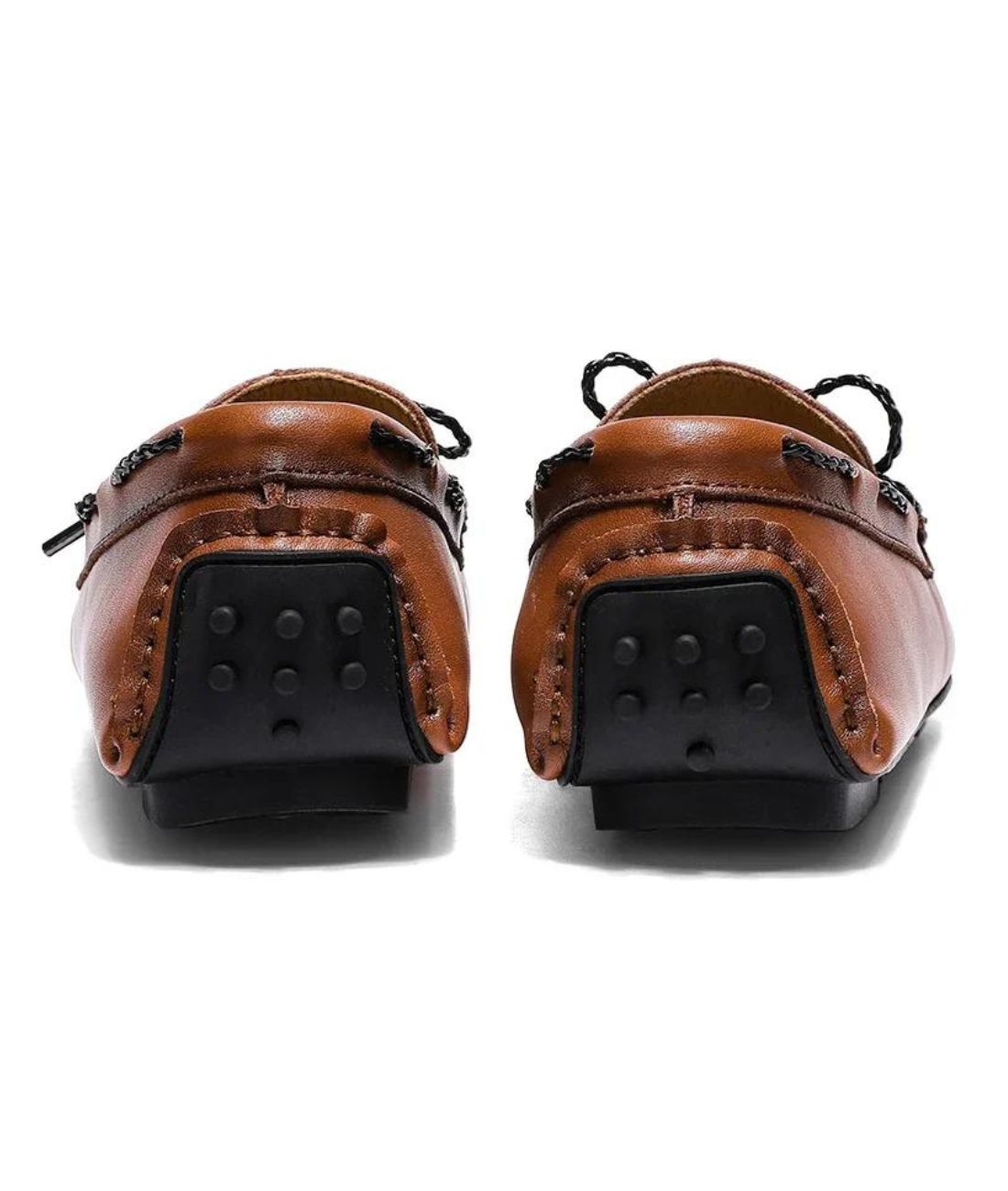 Men’s Driving Patent Leather Loafers Coffee Brown