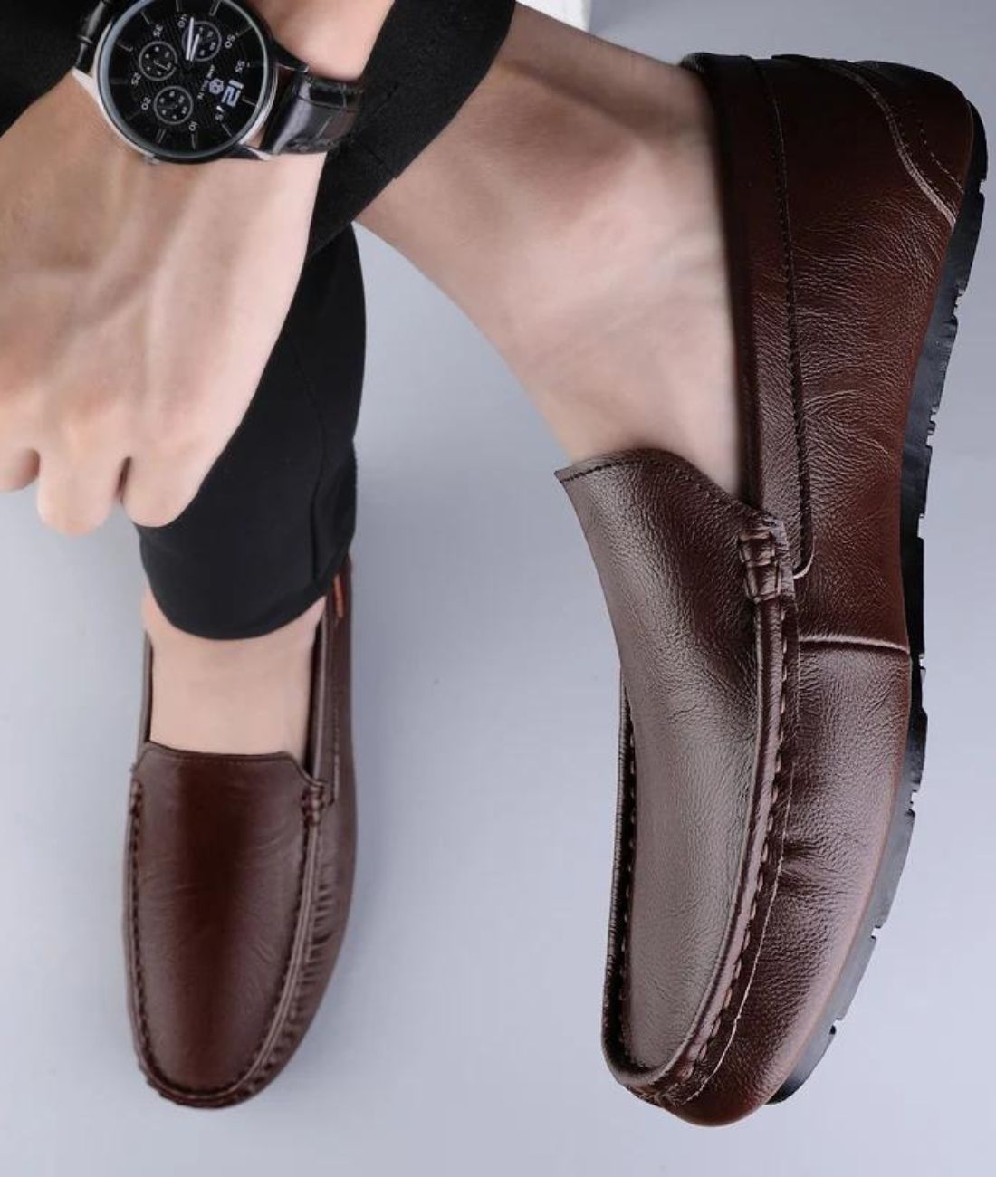 Men’s Penny Leather Loafers Coffee Brown