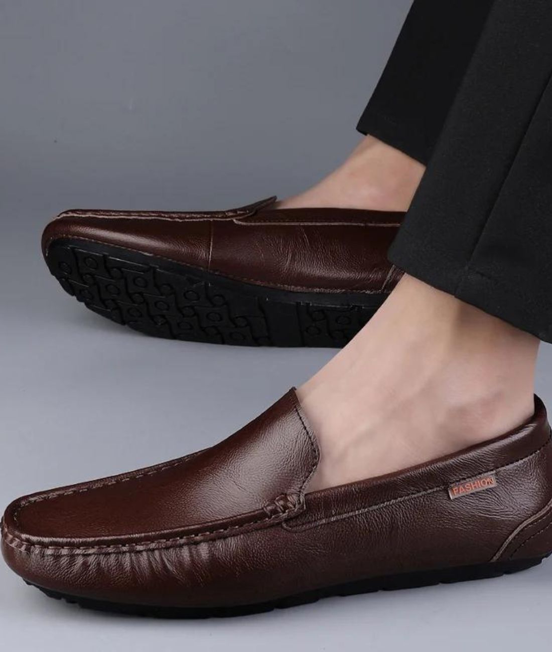 Men’s Penny Leather Loafers Coffee Brown