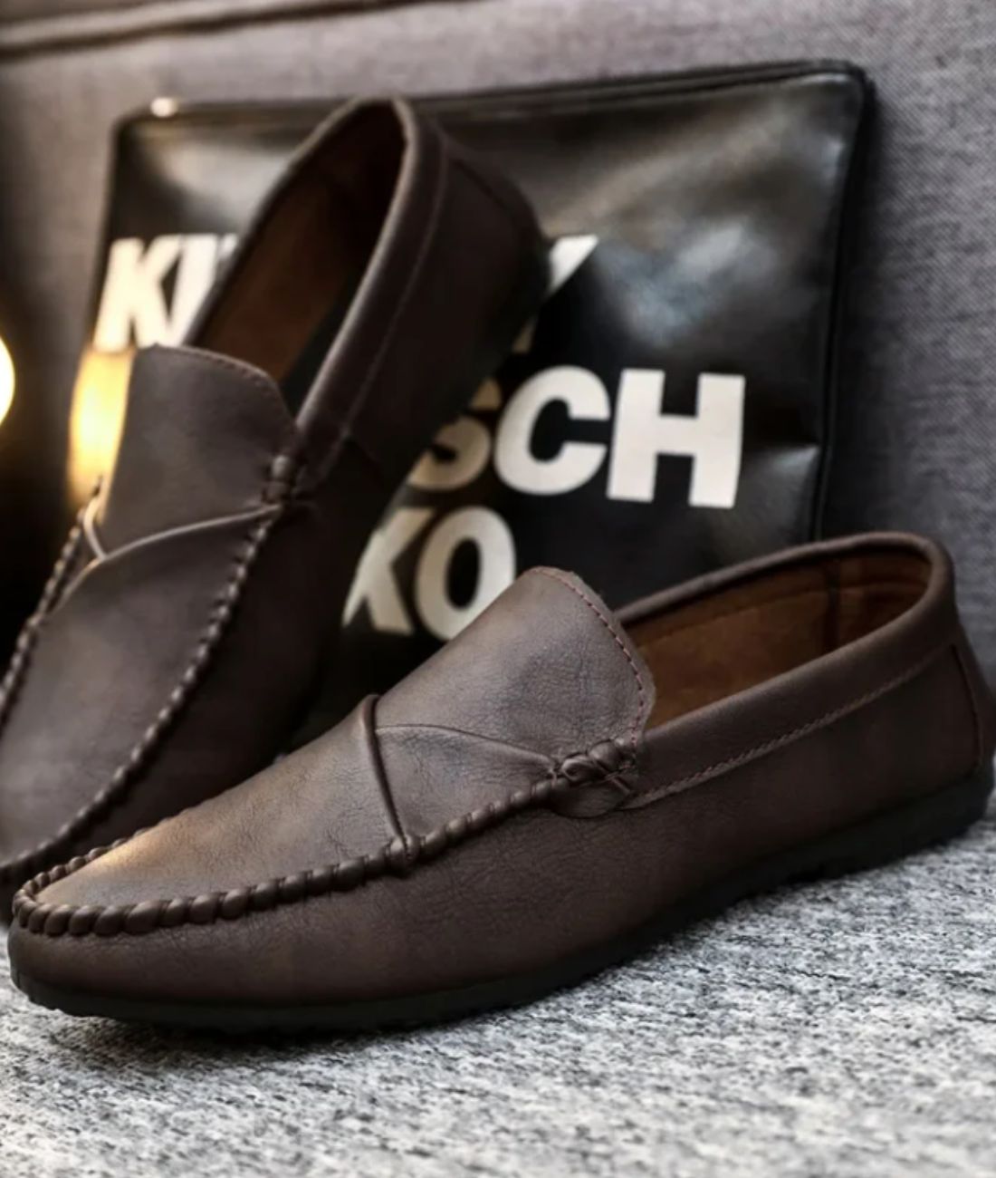 Men’s Chunky Suede Loafers Coffee Brown