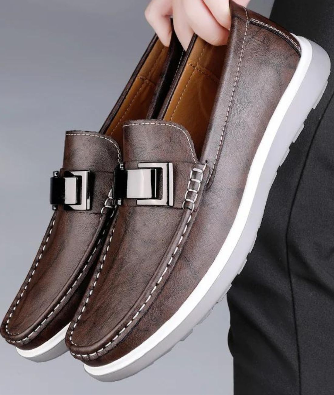 Men’s Penny Leather Loafers Coffee Brown