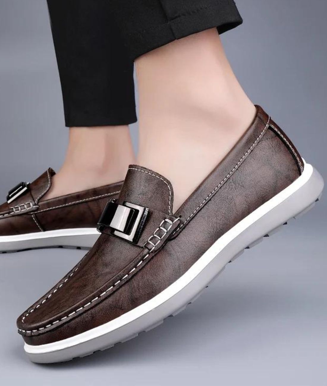 Men’s Penny Leather Loafers Coffee Brown