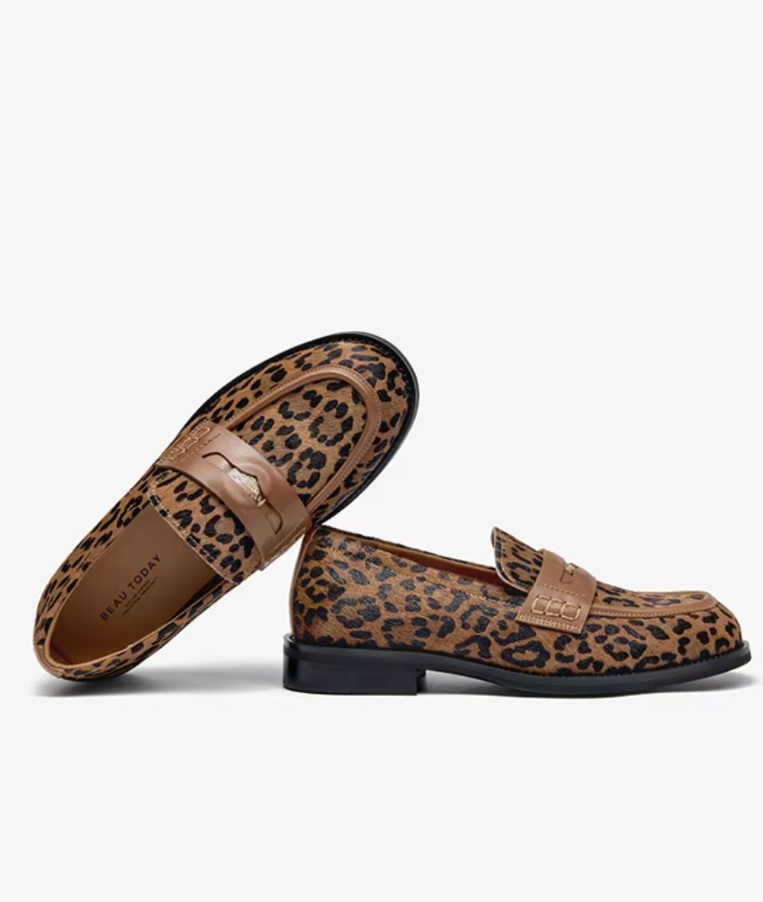 Women’s Chunky Suede Platform Loafers Cognac Brown