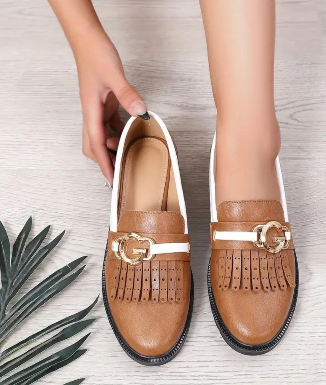 Men’s Slip On Patent Leather Loafers Cognac Brown
