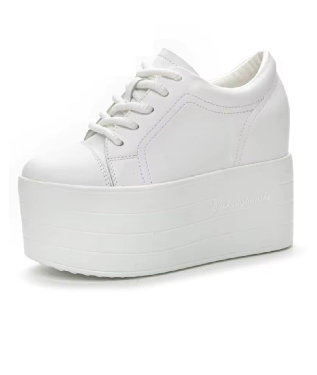 Women’s Platform Patent Leather Loafers Off White