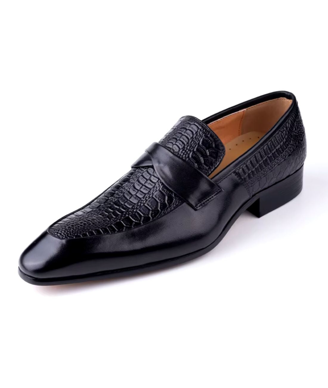 Men’s Slip On Patent Leather Loafers Deep Black
