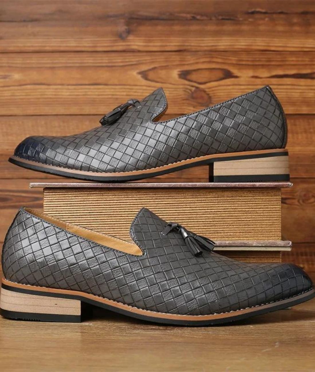 Men’s Tassel Leather Loafers Grey