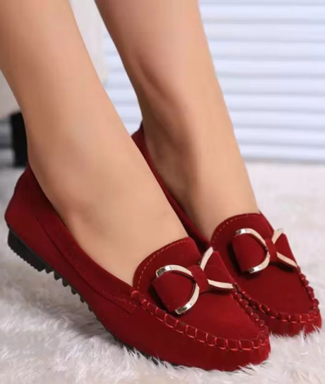 Women’s Slip On Patent Leather Loafers Vermilion Red