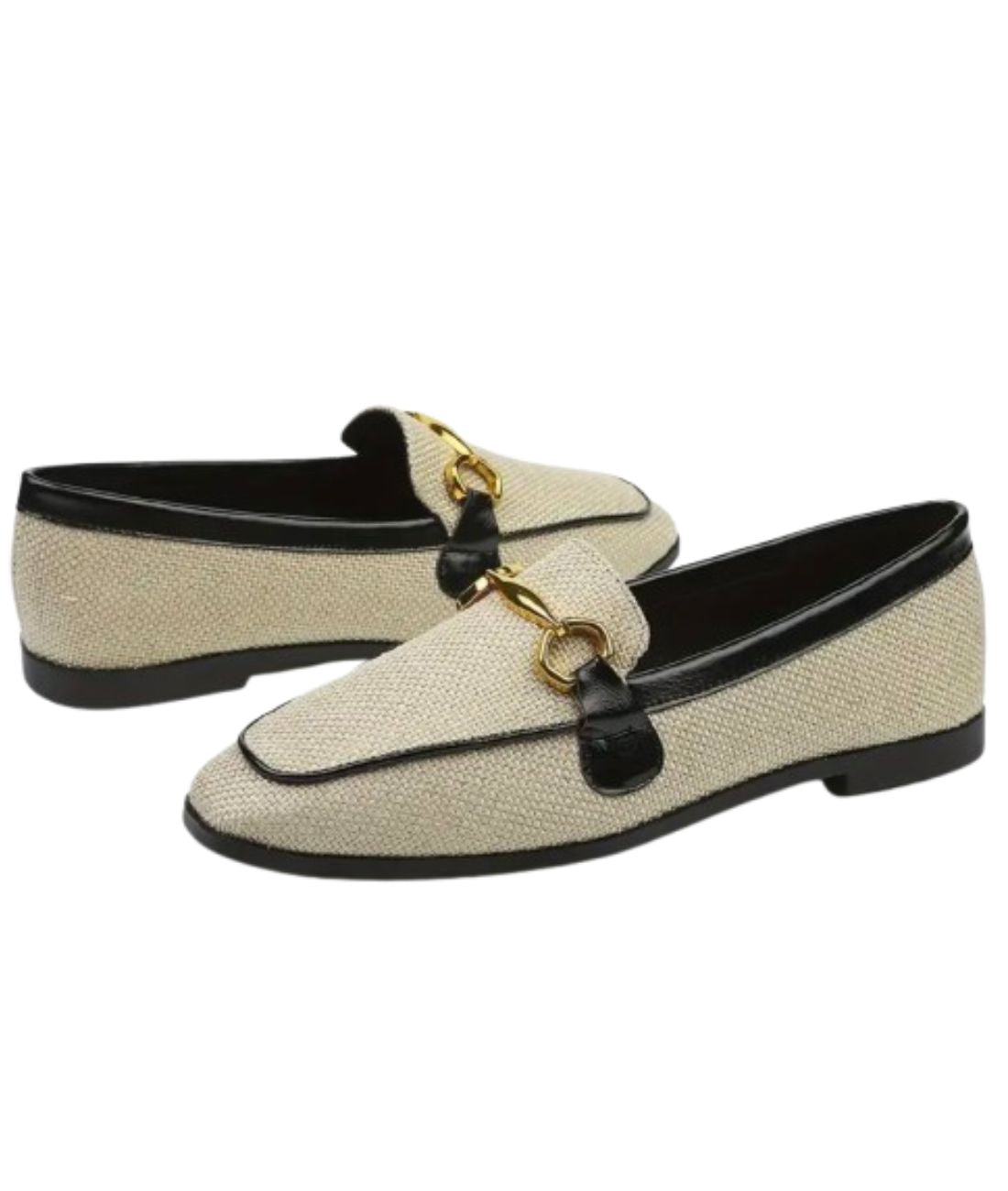 Womens Platform Patent Leather Loafers Cream