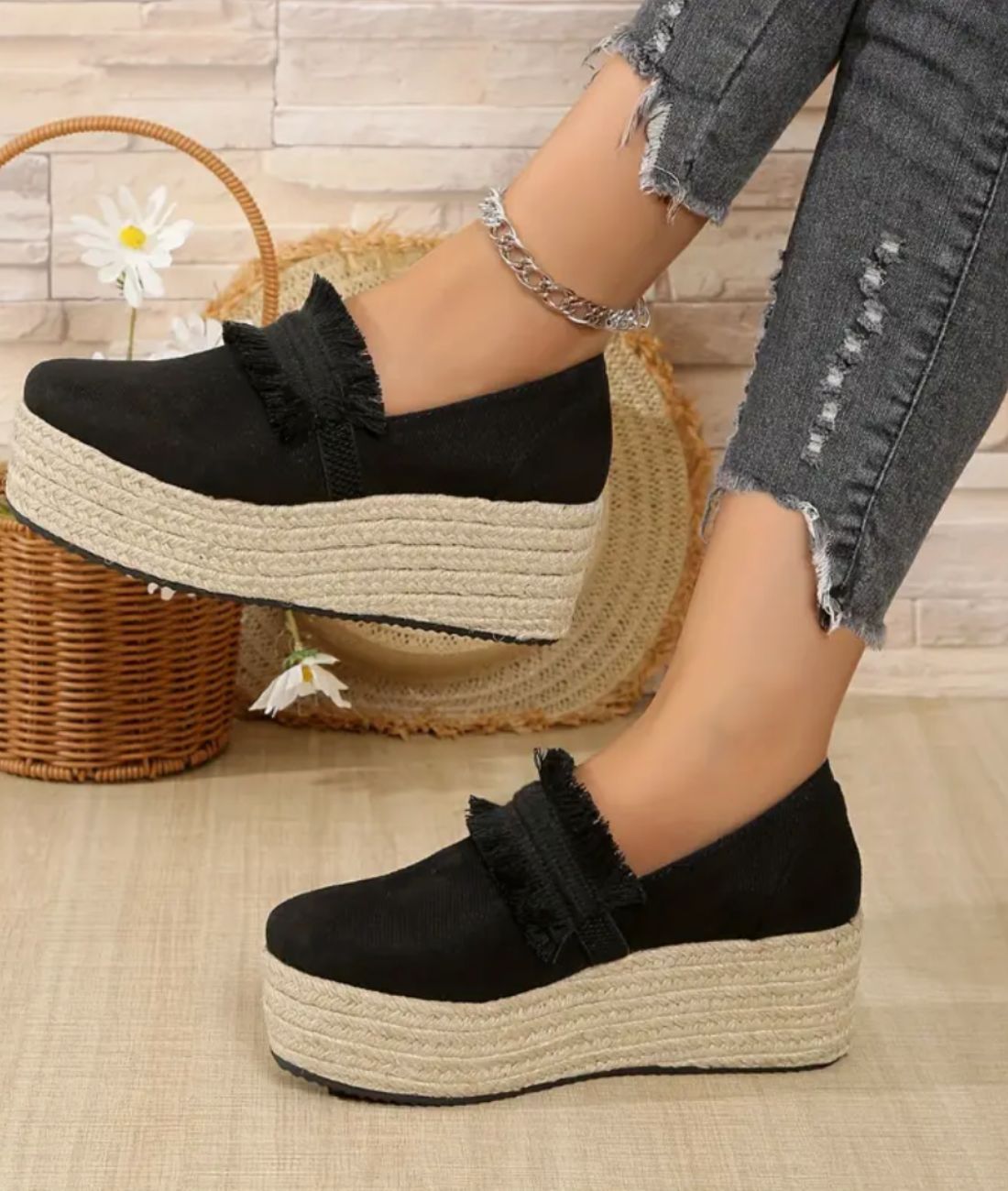 Women’s Slip On Suede Loafers Deep Black