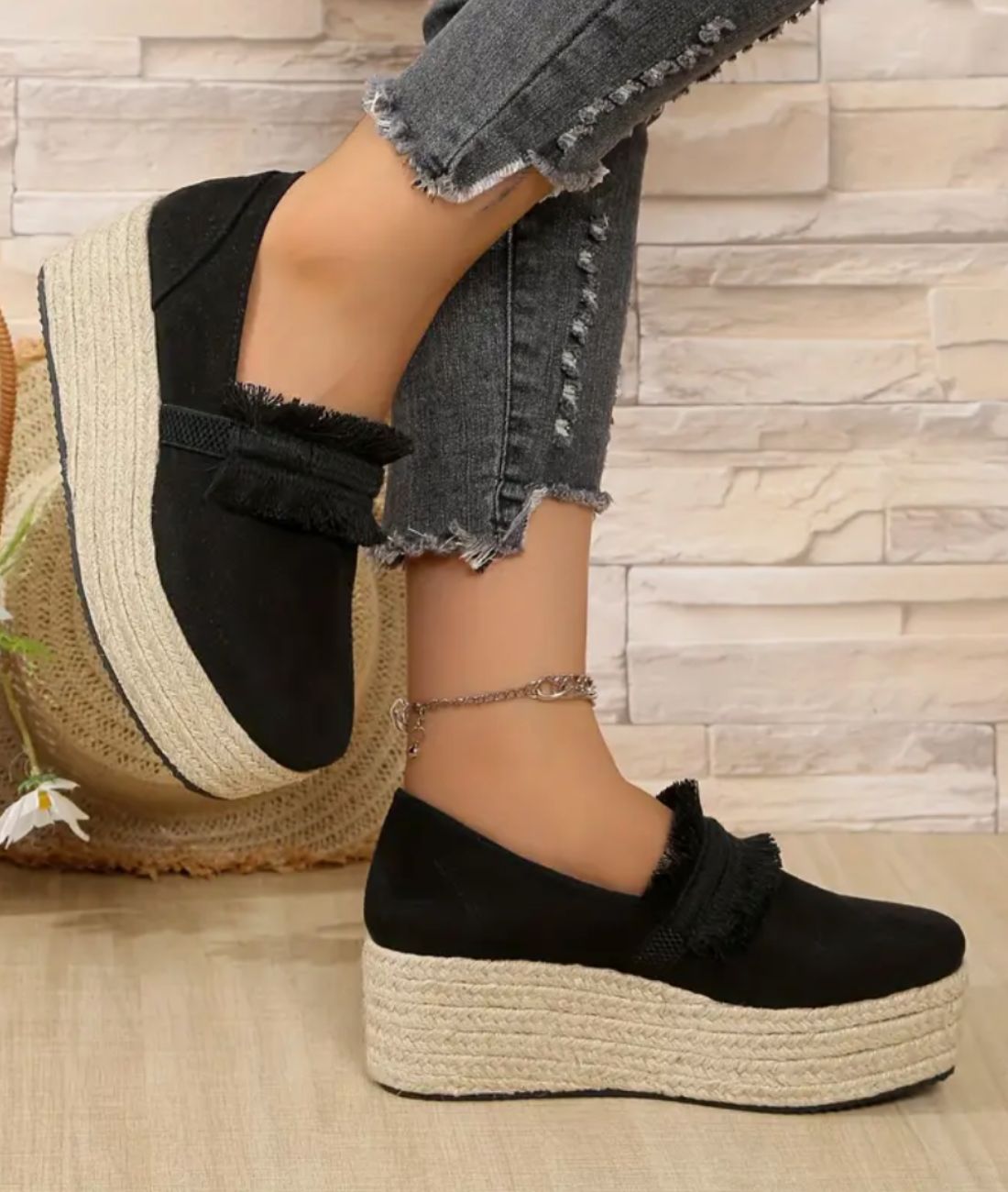 Women’s Slip On Suede Loafers Deep Black