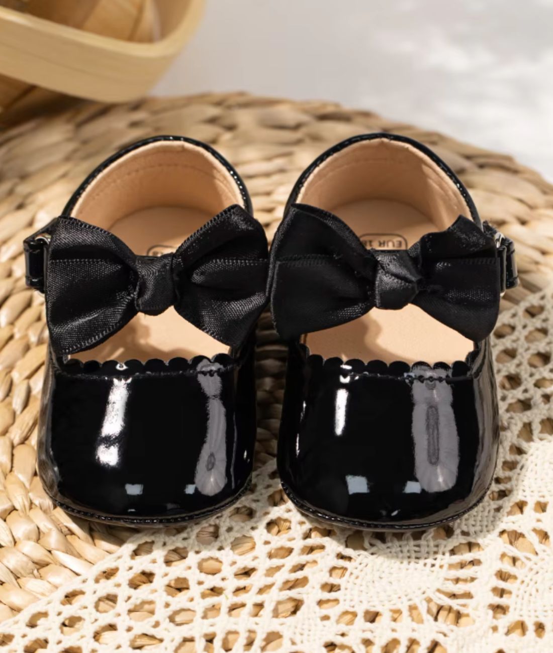 Baby Slip On Patent Leather Loafers Deep Black