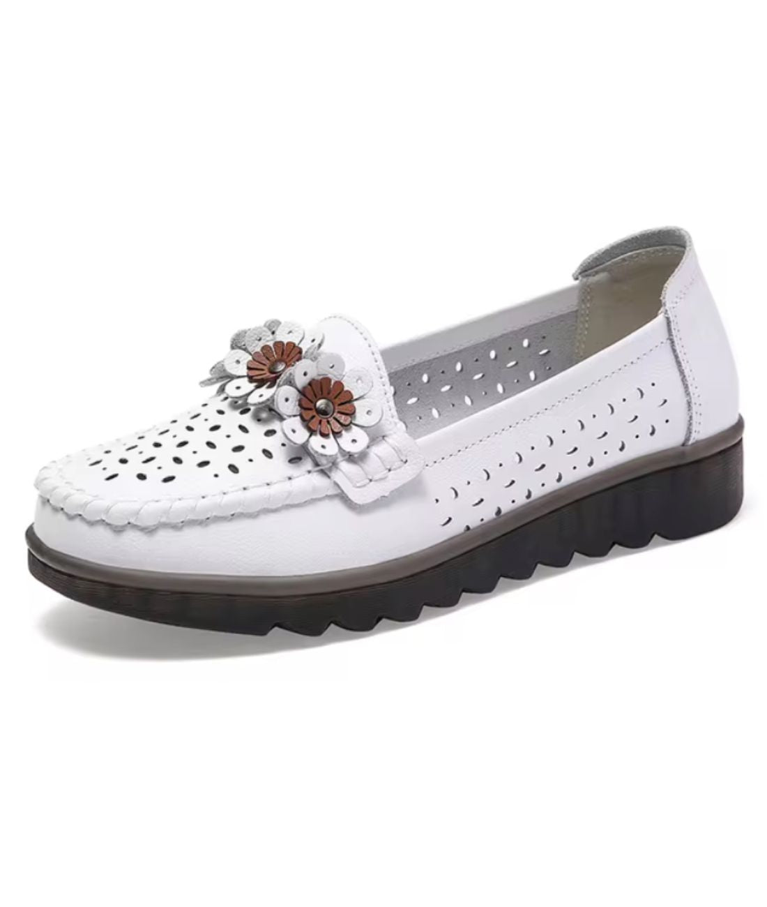 Women’s Platform Patent Leather Loafers Off White