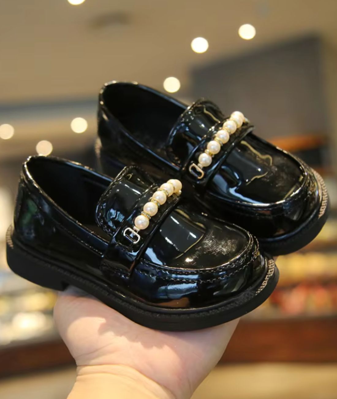 Women’s Slip On Patent Leather Loafers Deep Black