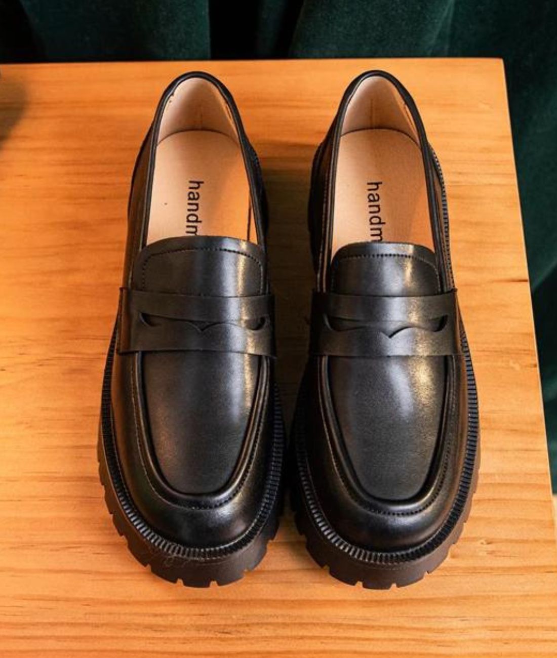 Women’s Platform Patent Leather Loafers Deep Black