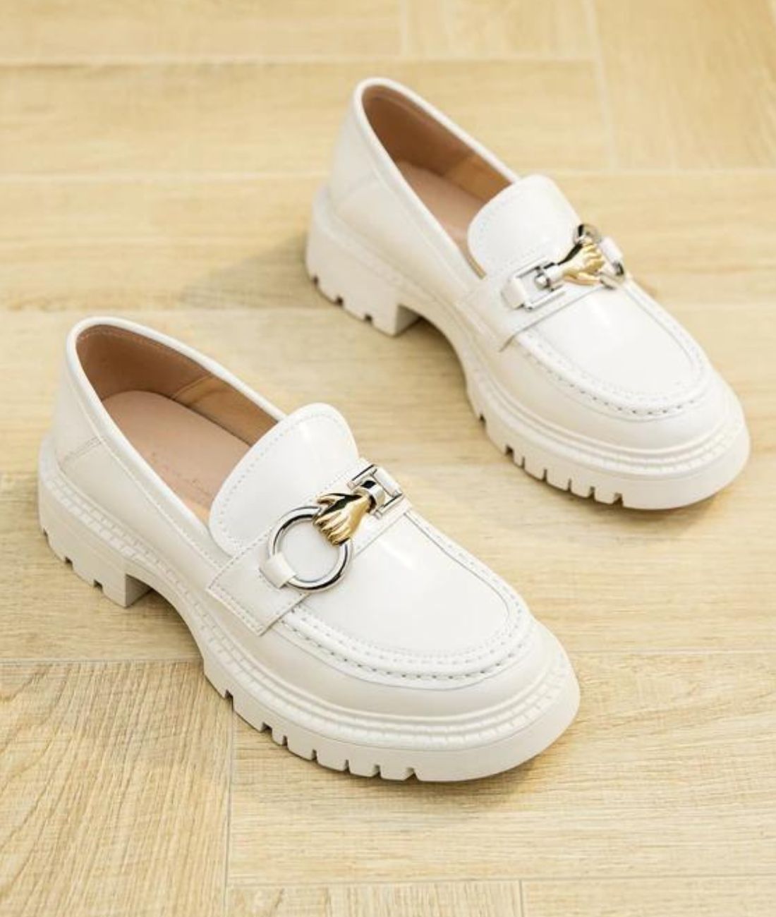 Women’s Horsebit Leather Loafers Cream