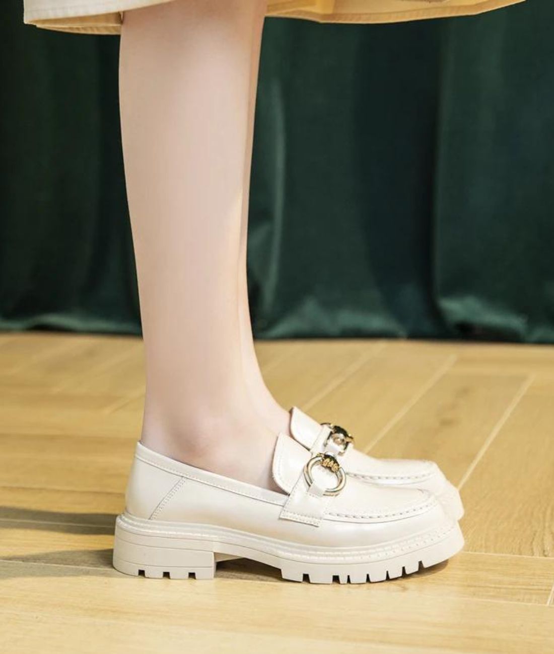 Women’s Horsebit Leather Loafers Cream