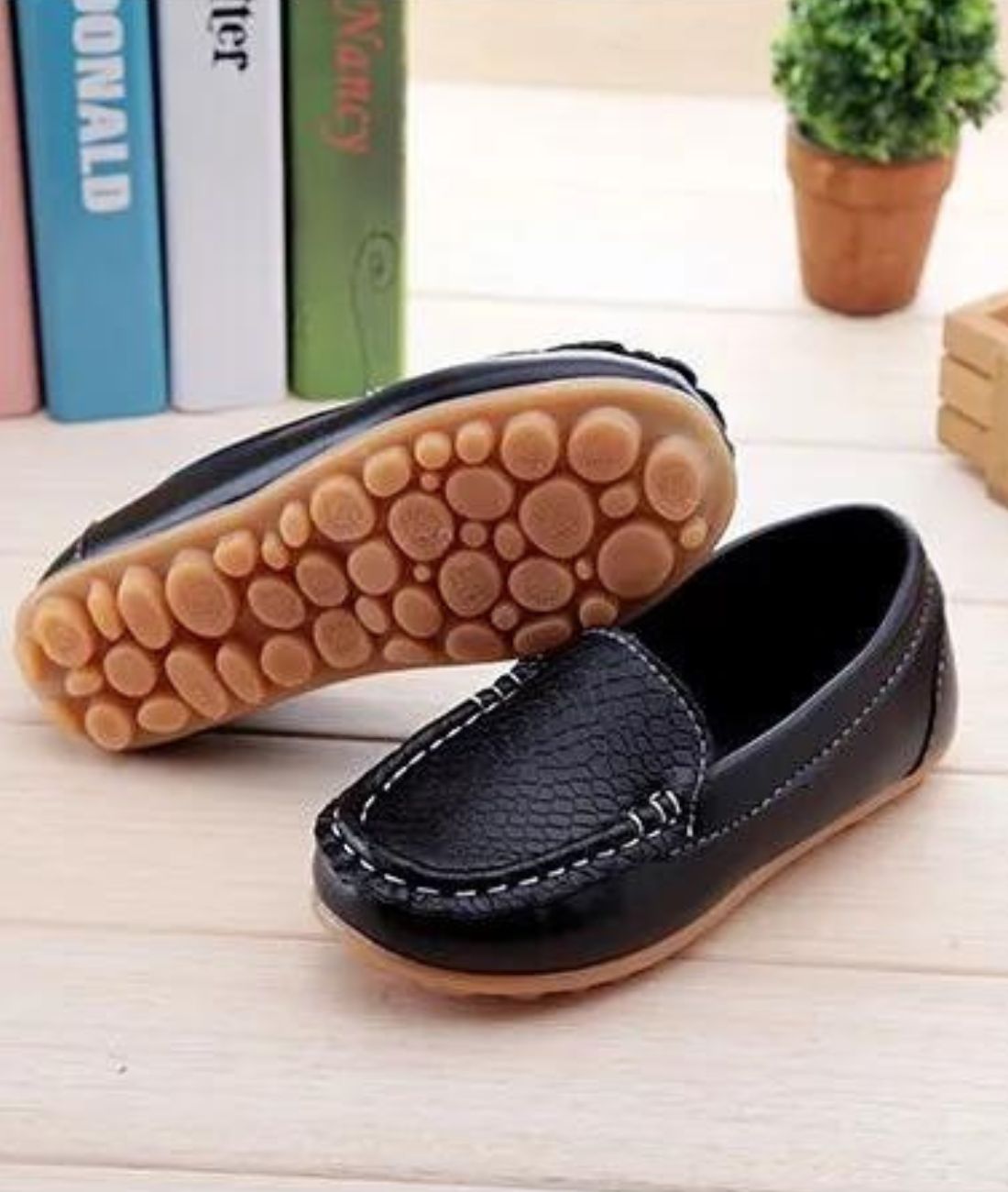 Men’s Slip On Patent Leather Loafers Deep Black
