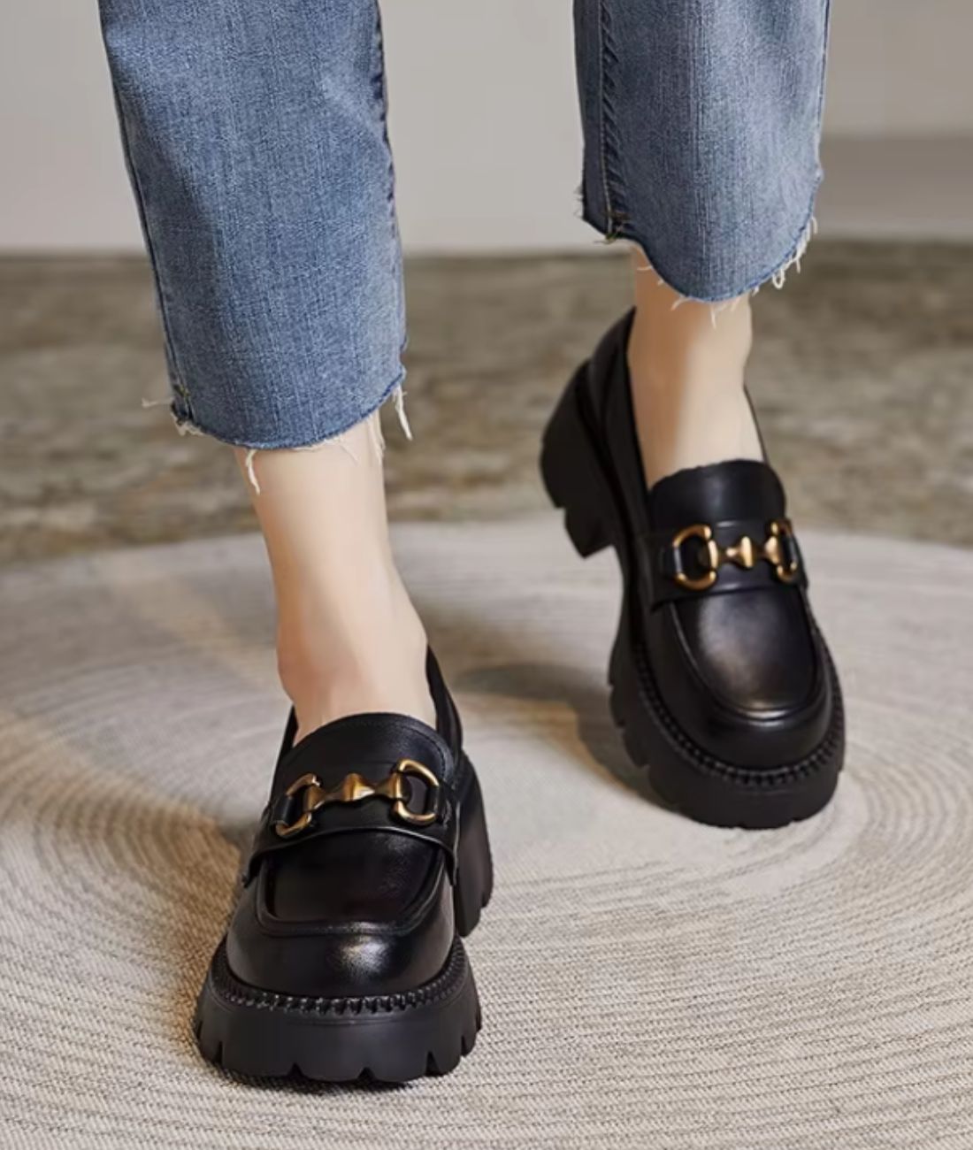 Women’s Horsebit Leather Loafers Deep Black