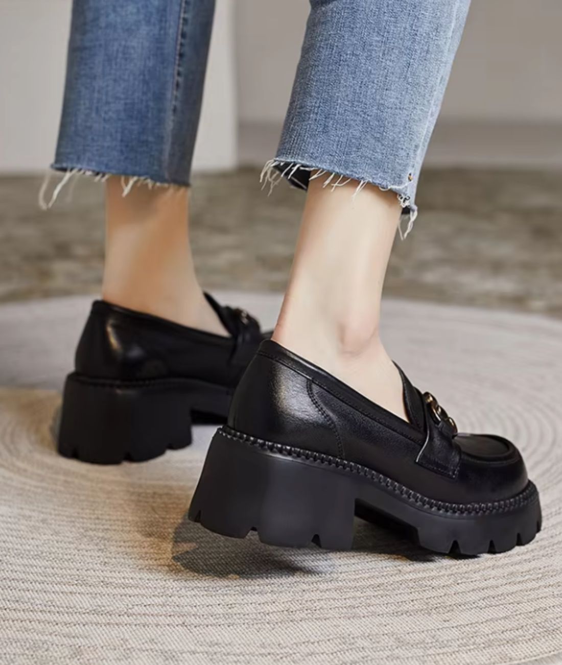 Women’s Horsebit Leather Loafers Deep Black