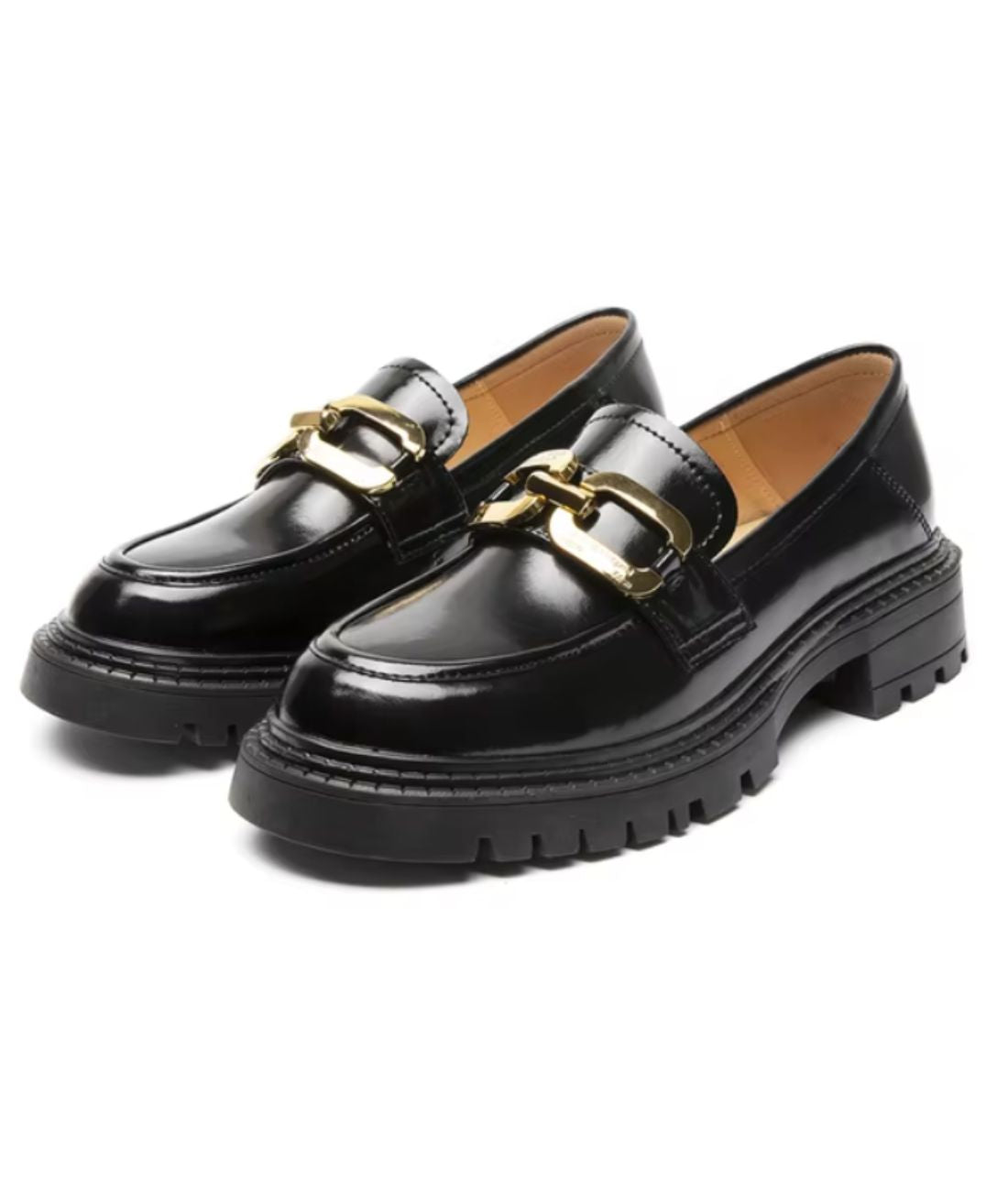 Women’s Slip On Patent Leather Loafers In Deep Black