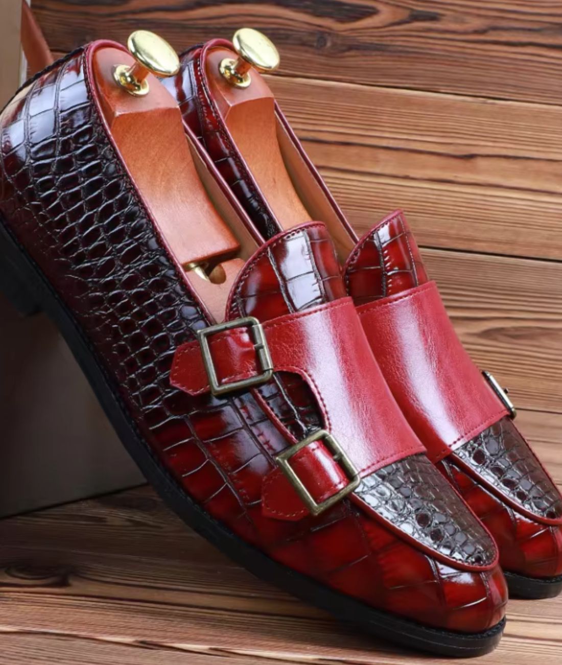 Men’s Patent Leather Loafers Cognac Brown