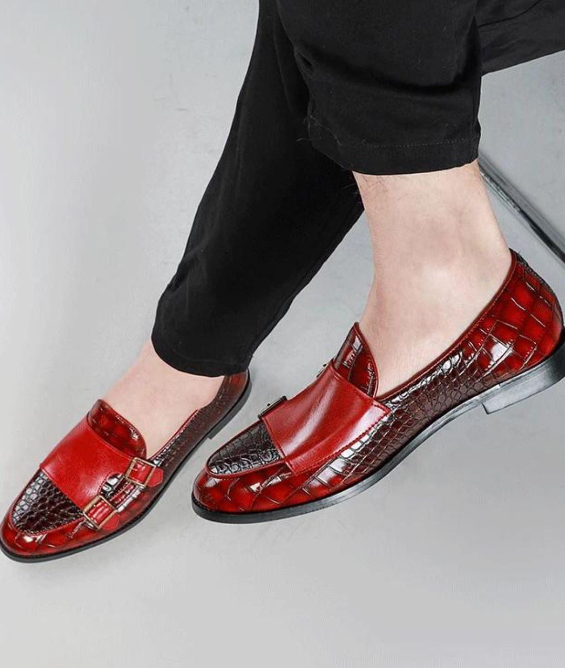 Men’s Patent Leather Loafers Cognac Brown