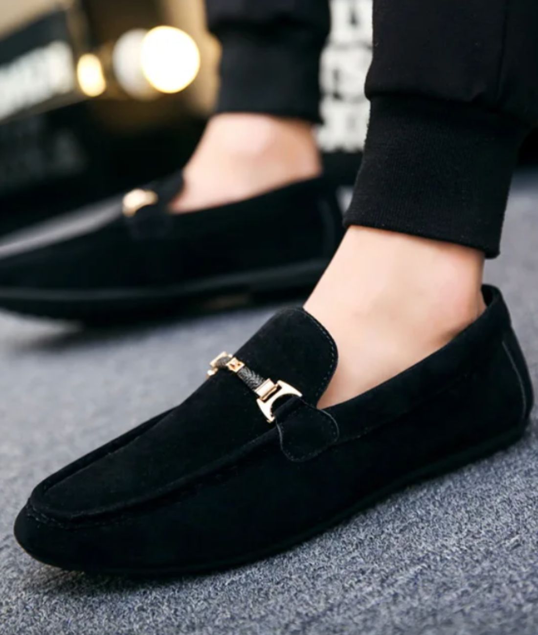 Women’s Slip On Suede Loafers Deep Black