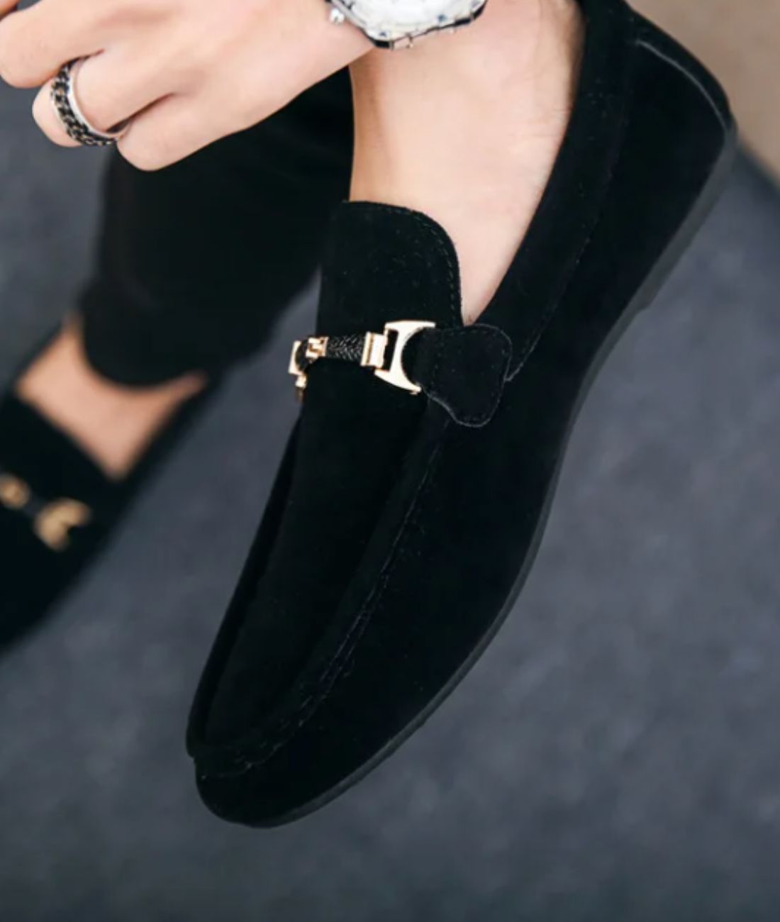 Women’s Slip On Suede Loafers Deep Black