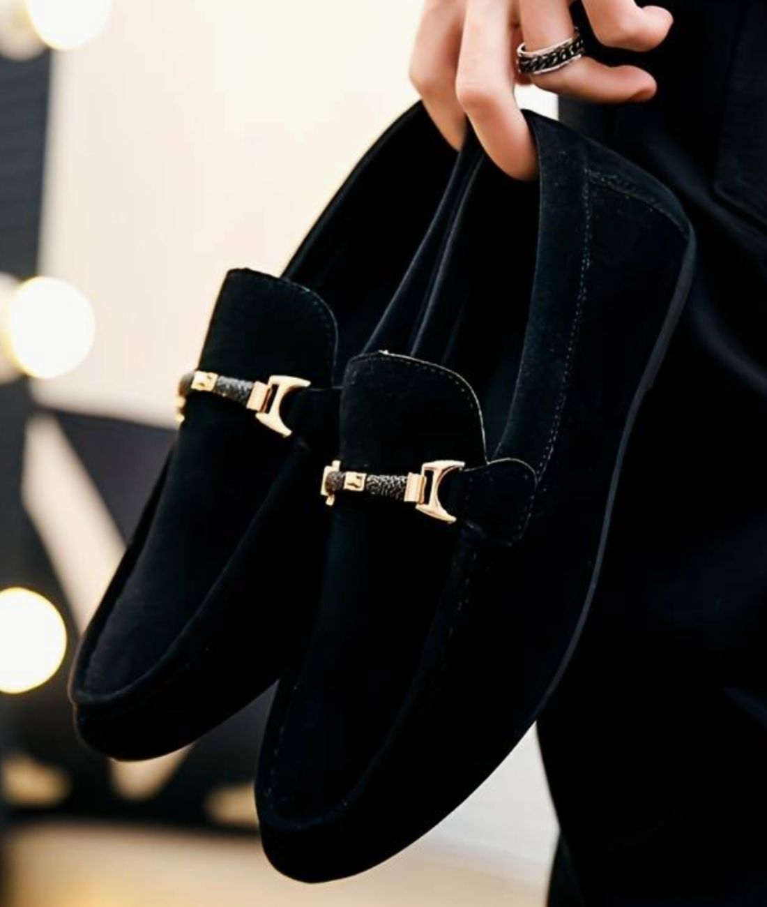 Women’s Slip On Suede Loafers Deep Black