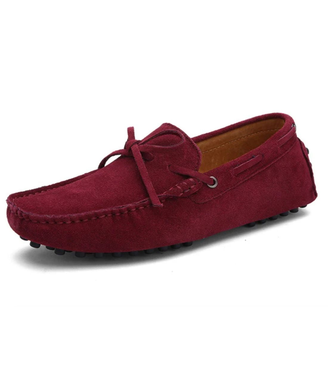 Men’s Driving Patent Leather Loafers Vermilion Red