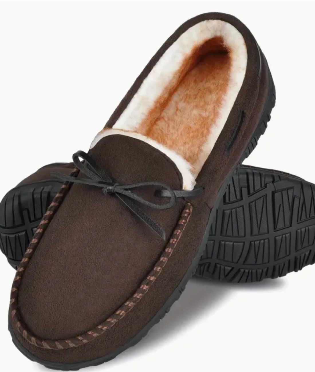 Men’s Slip On Patent Leather Round Toe Loafers Coffee Brown