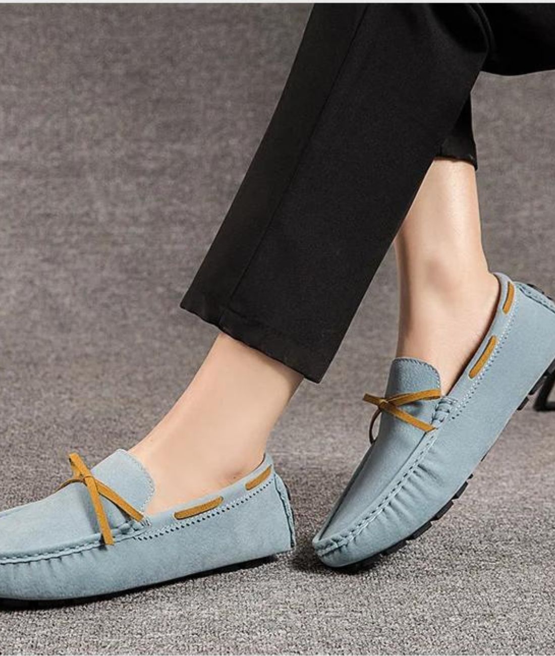 Men’s Lace Up Suede Loafers Blue
