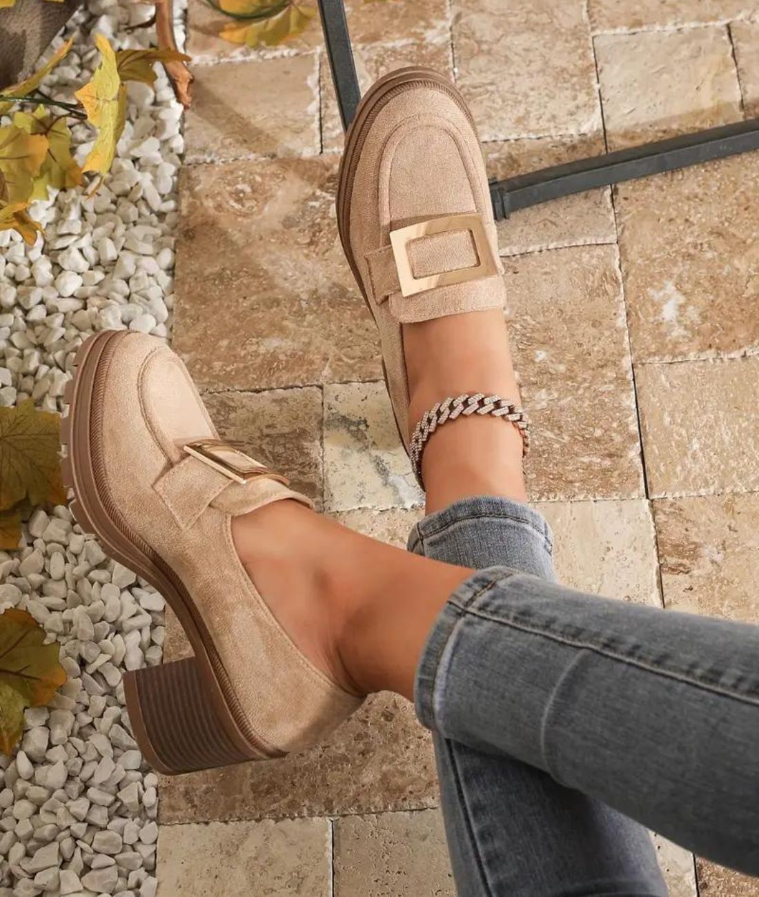 Women’s Chunky Suede Loafers Sand Beige
