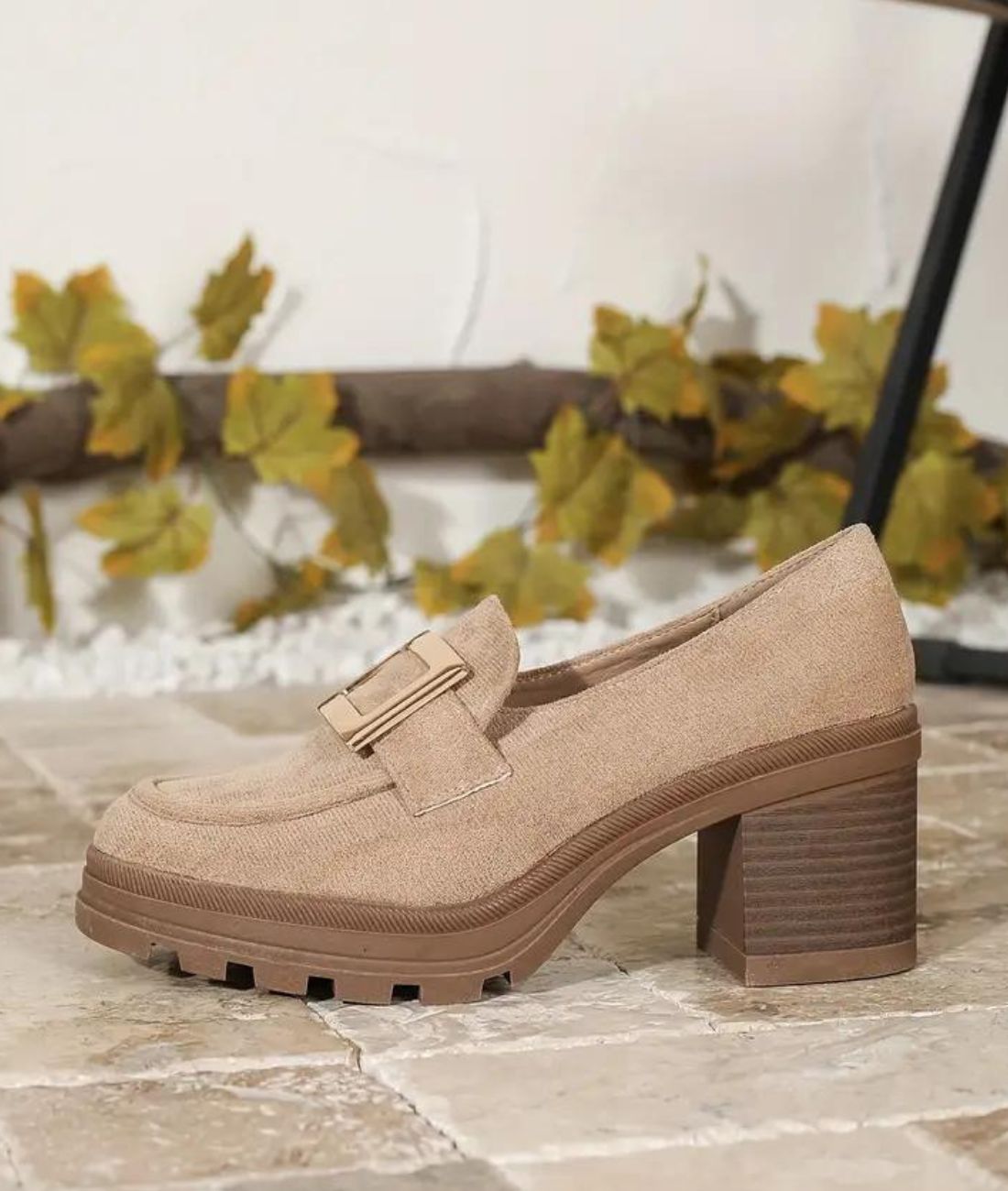 Women’s Chunky Suede Loafers Sand Beige