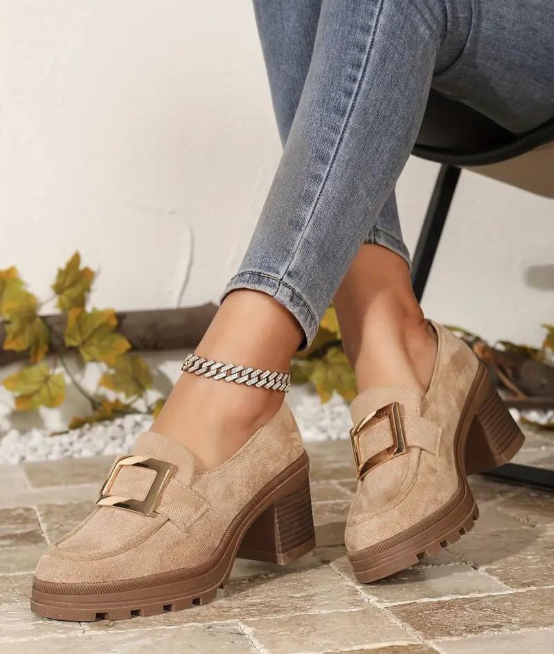 Women’s Chunky Suede Loafers Sand Beige