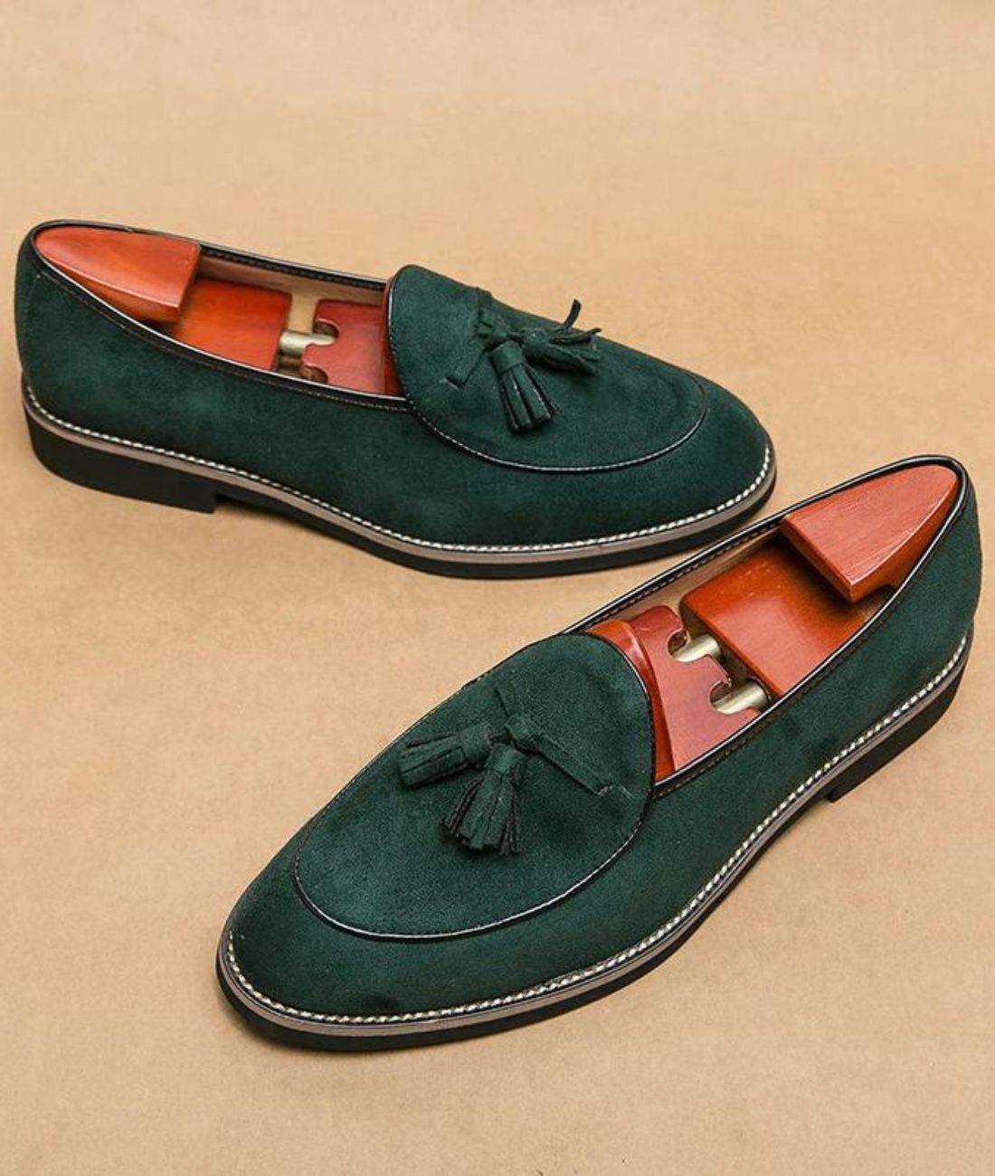 Men’s Tassel Patent Leather Loafers Deep Black