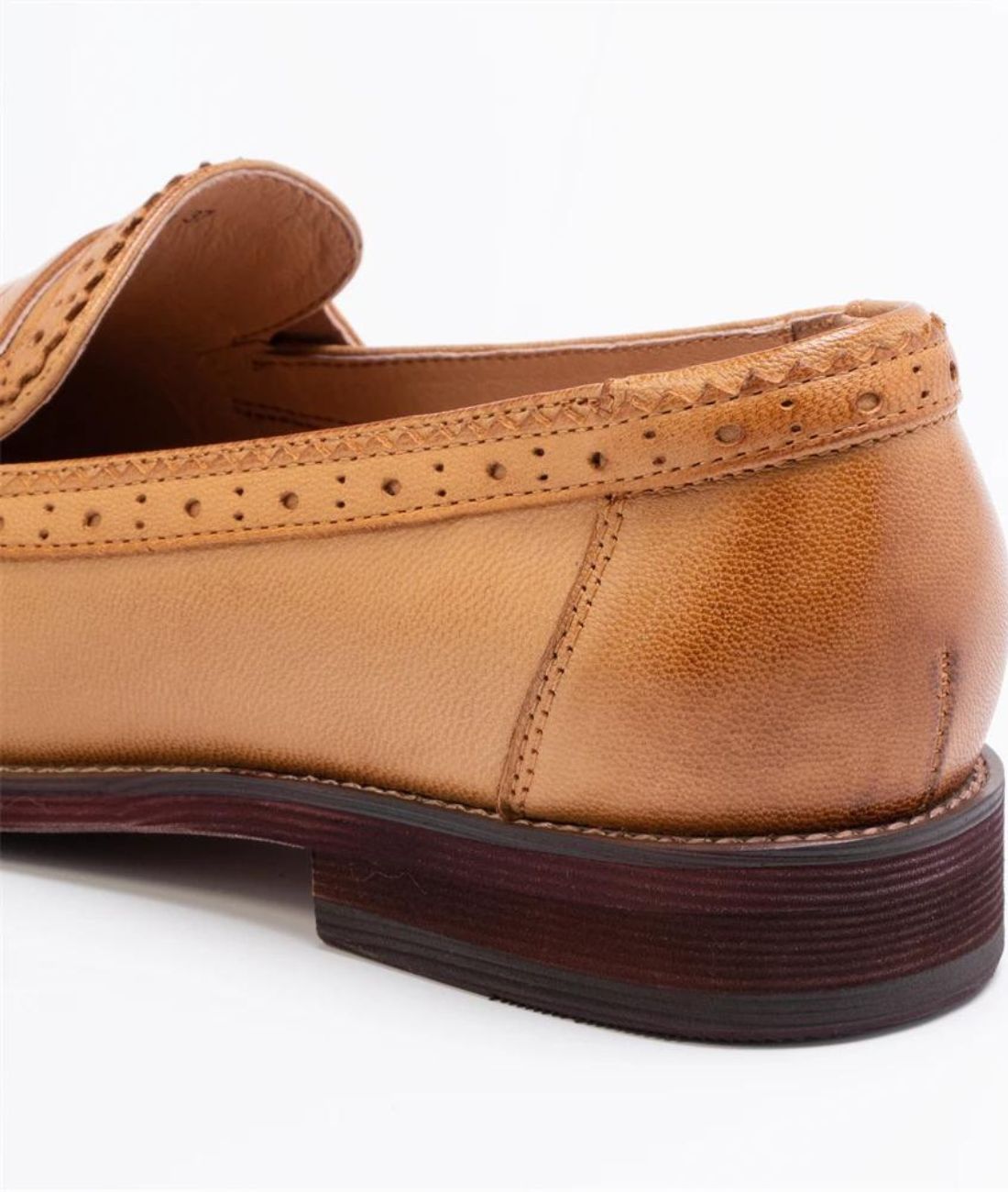 Men’s Platform Leather Loafers Camel